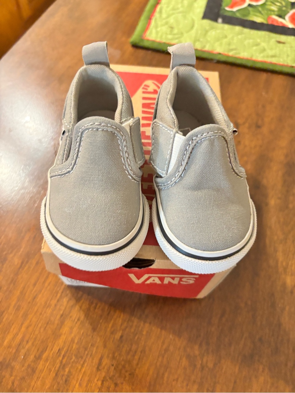 Vans Infant Slip-On Canvas Shoes - Light Gray